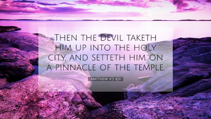 Picture 07 - Matthew 4:5 KJV Desktop Wallpaper - Then the devil taketh him up into the holy city, - Desktop Bible Verse Wallpaper