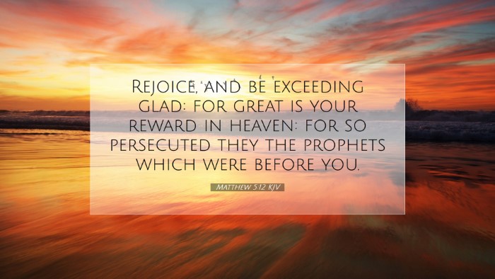 Picture 07 - Matthew 5:12 KJV Desktop Wallpaper - Rejoice, and be exceeding glad: for great is your - Desktop Bible Verse Wallpaper