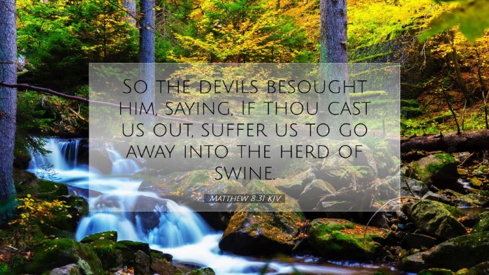 Picture 07 - Matthew 8:31 KJV Desktop Wallpaper - So the devils besought him, saying, If thou cast - Desktop Bible Verse Wallpaper