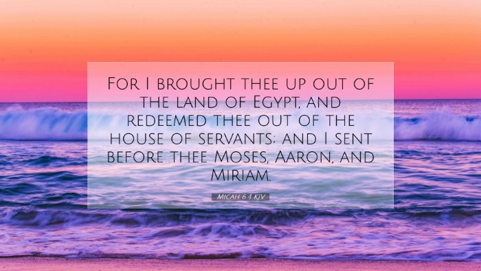 Picture 07 - Micah 6:4 KJV Desktop Wallpaper - For I brought thee up out of the land of Egypt, - Desktop Bible Verse Wallpaper