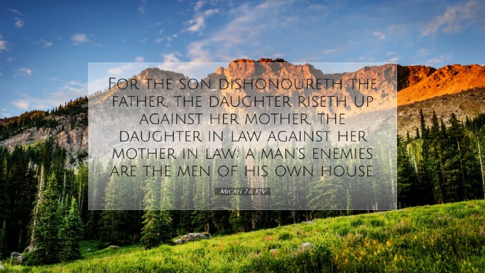 Picture 07 - Micah 7:6 KJV Desktop Wallpaper - For the son dishonoureth the father, the daughter - Desktop Bible Verse Wallpaper
