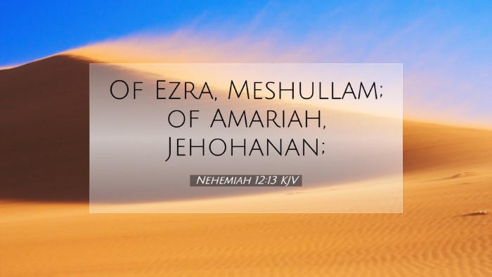 Picture 07 - Nehemiah 12:13 KJV Desktop Wallpaper - Of Ezra, Meshullam; of Amariah, - Desktop Bible Verse Wallpaper