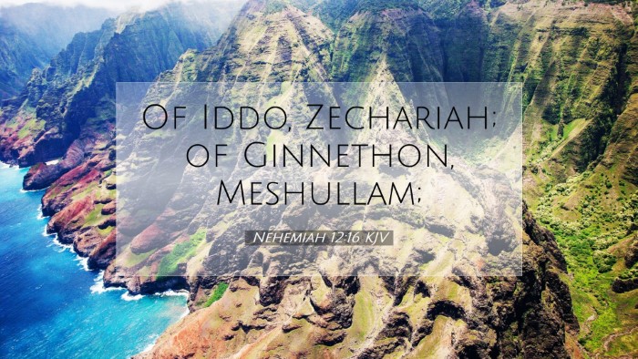 Picture 07 - Nehemiah 12:16 KJV Desktop Wallpaper - Of Iddo, Zechariah; of Ginnethon, - Desktop Bible Verse Wallpaper
