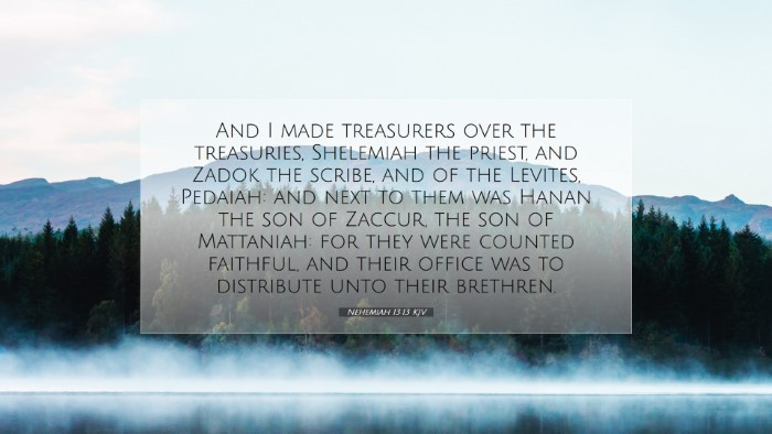 Picture 07 - Nehemiah 13:13 KJV Desktop Wallpaper - And I made treasurers over the treasuries, - Desktop Bible Verse Wallpaper