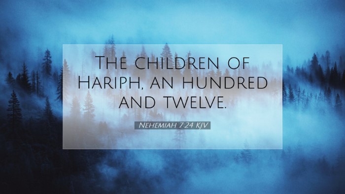 Picture 07 - Nehemiah 7:24 KJV Desktop Wallpaper - The children of Hariph, an hundred and - Desktop Bible Verse Wallpaper