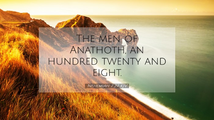 Picture 07 - Nehemiah 7:27 KJV Desktop Wallpaper - The men of Anathoth, an hundred twenty and - Desktop Bible Verse Wallpaper