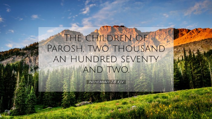 Picture 07 - Nehemiah 7:8 KJV Desktop Wallpaper - The children of Parosh, two thousand an hundred - Desktop Bible Verse Wallpaper