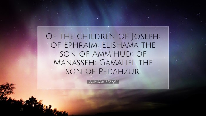 Picture 07 - Numbers 1:10 KJV Desktop Wallpaper - Of the children of Joseph: of Ephraim; Elishama - Desktop Bible Verse Wallpaper
