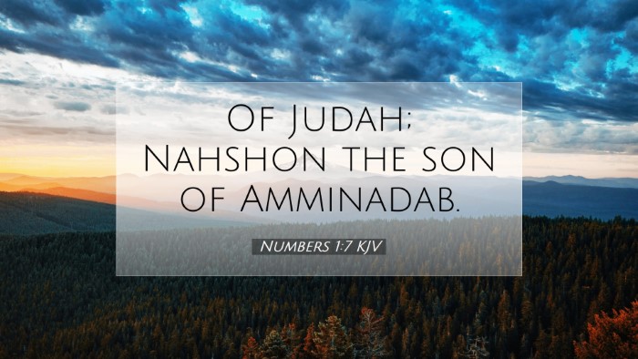 Picture 07 - Numbers 1:7 KJV Desktop Wallpaper - Of Judah; Nahshon the son of - Desktop Bible Verse Wallpaper