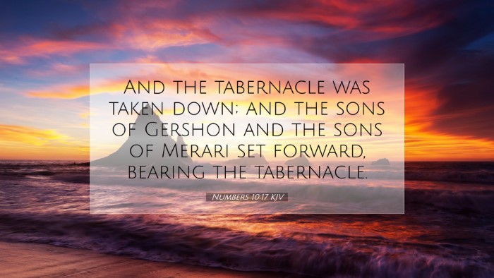 Picture 07 - Numbers 10:17 KJV Desktop Wallpaper - And the tabernacle was taken down; and the sons - Desktop Bible Verse Wallpaper