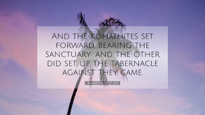 Picture 07 - Numbers 10:21 KJV Desktop Wallpaper - And the Kohathites set forward, bearing the - Desktop Bible Verse Wallpaper