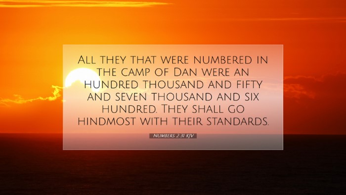 Picture 07 - Numbers 2:31 KJV Desktop Wallpaper - All they that were numbered in the camp of Dan - Desktop Bible Verse Wallpaper