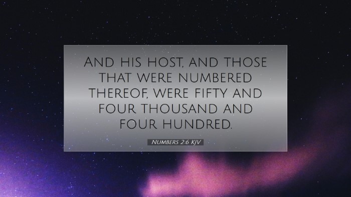 Picture 07 - Numbers 2:6 KJV Desktop Wallpaper - And his host, and those that were numbered - Desktop Bible Verse Wallpaper