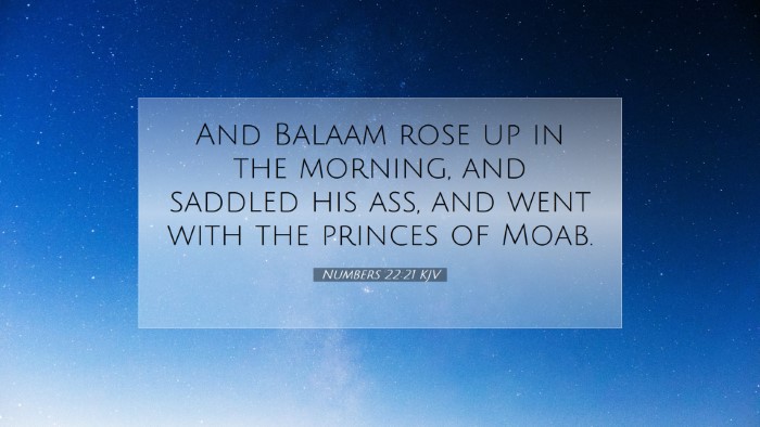 Picture 07 - Numbers 22:21 KJV Desktop Wallpaper - And Balaam rose up in the morning, and saddled - Desktop Bible Verse Wallpaper
