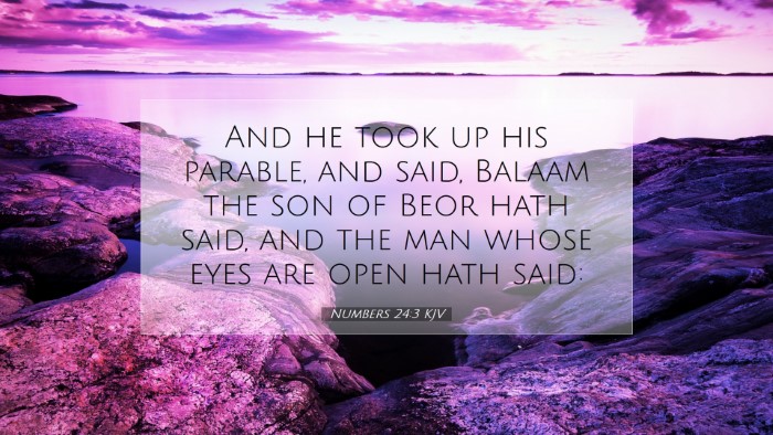 Picture 07 - Numbers 24:3 KJV Desktop Wallpaper - And he took up his parable, and said, Balaam the - Desktop Bible Verse Wallpaper