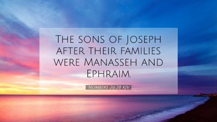 Picture 07 - Numbers 26:28 KJV Desktop Wallpaper - The sons of Joseph after their families were - Desktop Bible Verse Wallpaper