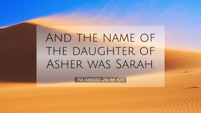 Picture 07 - Numbers 26:46 KJV Desktop Wallpaper - And the name of the daughter of Asher was - Desktop Bible Verse Wallpaper