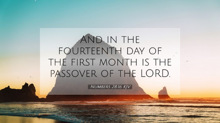 Picture 07 - Numbers 28:16 KJV Desktop Wallpaper - And in the fourteenth day of the first month is - Desktop Bible Verse Wallpaper