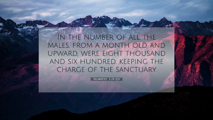 Picture 07 - Numbers 3:28 KJV Desktop Wallpaper - In the number of all the males, from a month old - Desktop Bible Verse Wallpaper