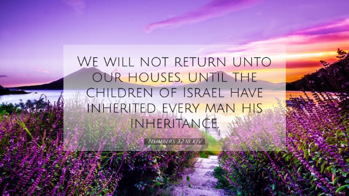 Picture 07 - Numbers 32:18 KJV Desktop Wallpaper - We will not return unto our houses, until the - Desktop Bible Verse Wallpaper