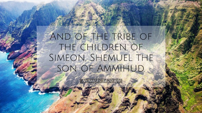 Picture 07 - Numbers 34:20 KJV Desktop Wallpaper - And of the tribe of the children of Simeon, - Desktop Bible Verse Wallpaper