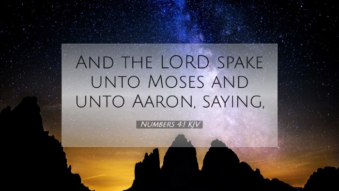 Picture 07 - Numbers 4:1 KJV Desktop Wallpaper - And the LORD spake unto Moses and unto Aaron, - Desktop Bible Verse Wallpaper
