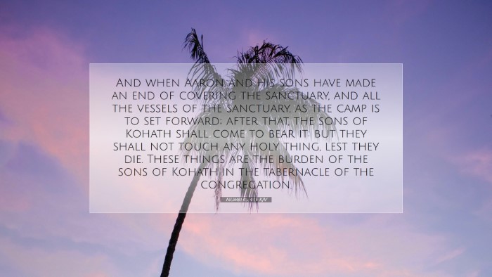 Picture 07 - Numbers 4:15 KJV Desktop Wallpaper - And when Aaron and his sons have made an end of - Desktop Bible Verse Wallpaper