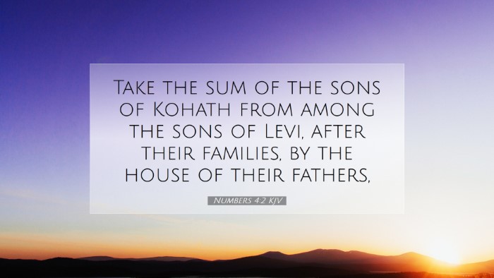 Picture 07 - Numbers 4:2 KJV Desktop Wallpaper - Take the sum of the sons of Kohath from among the - Desktop Bible Verse Wallpaper