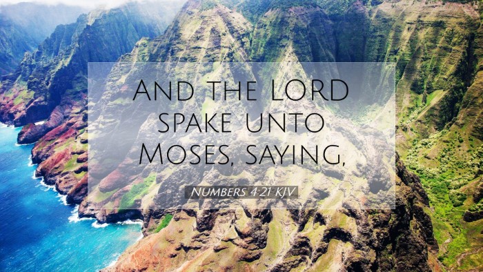 Picture 07 - Numbers 4:21 KJV Desktop Wallpaper - And the LORD spake unto Moses, - Desktop Bible Verse Wallpaper