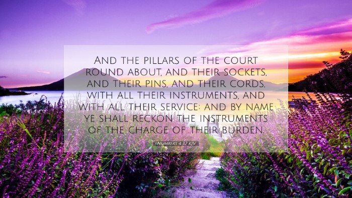 Picture 07 - Numbers 4:32 KJV Desktop Wallpaper - And the pillars of the court round about, and - Desktop Bible Verse Wallpaper