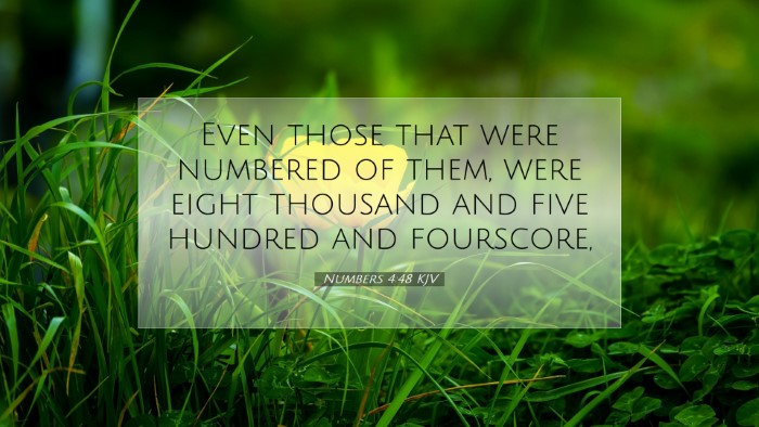Picture 07 - Numbers 4:48 KJV Desktop Wallpaper - Even those that were numbered of them, were eight - Desktop Bible Verse Wallpaper
