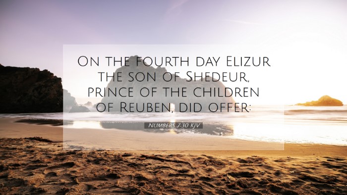 Picture 07 - Numbers 7:30 KJV Desktop Wallpaper - On the fourth day Elizur the son of Shedeur, - Desktop Bible Verse Wallpaper