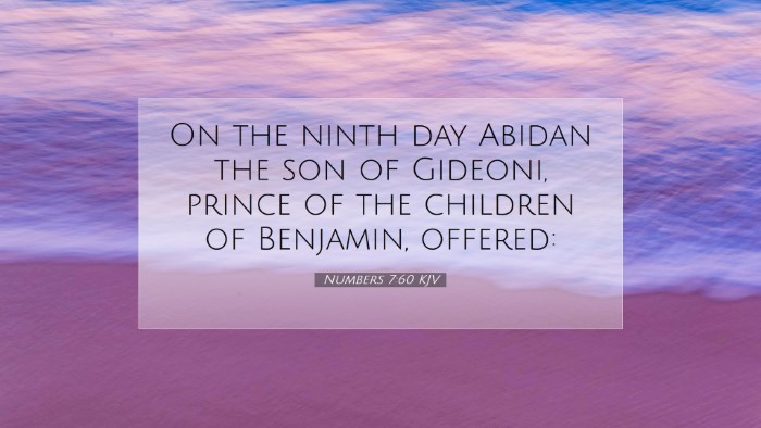 Picture 07 - Numbers 7:60 KJV Desktop Wallpaper - On the ninth day Abidan the son of Gideoni, - Desktop Bible Verse Wallpaper