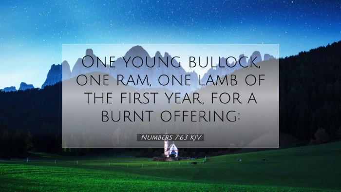 Picture 07 - Numbers 7:63 KJV Desktop Wallpaper - One young bullock, one ram, one lamb of the first - Desktop Bible Verse Wallpaper