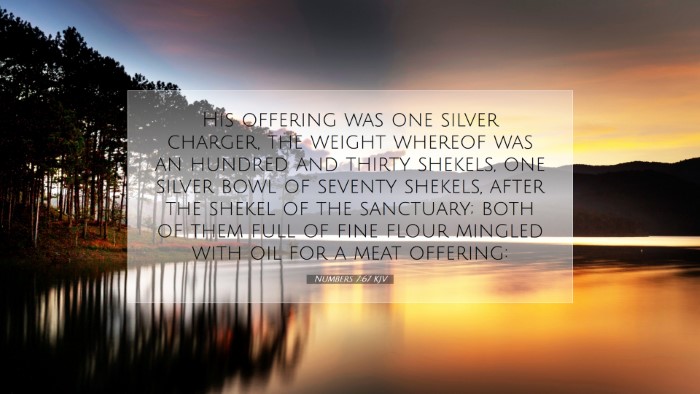 Picture 07 - Numbers 7:67 KJV Desktop Wallpaper - His offering was one silver charger, the weight - Desktop Bible Verse Wallpaper