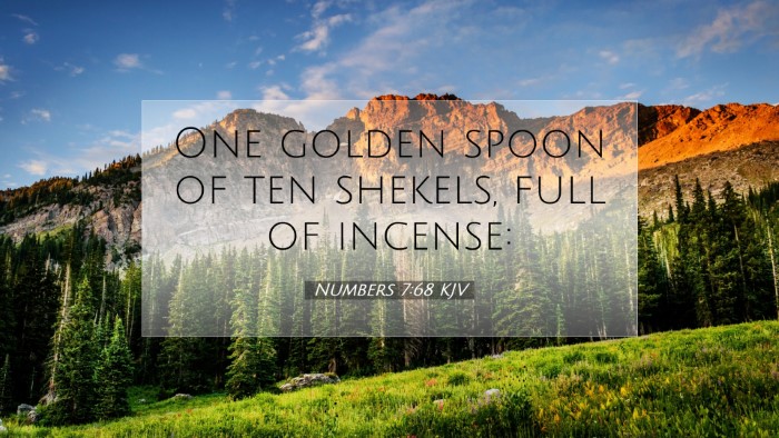 Picture 07 - Numbers 7:68 KJV Desktop Wallpaper - One golden spoon of ten shekels, full of - Desktop Bible Verse Wallpaper