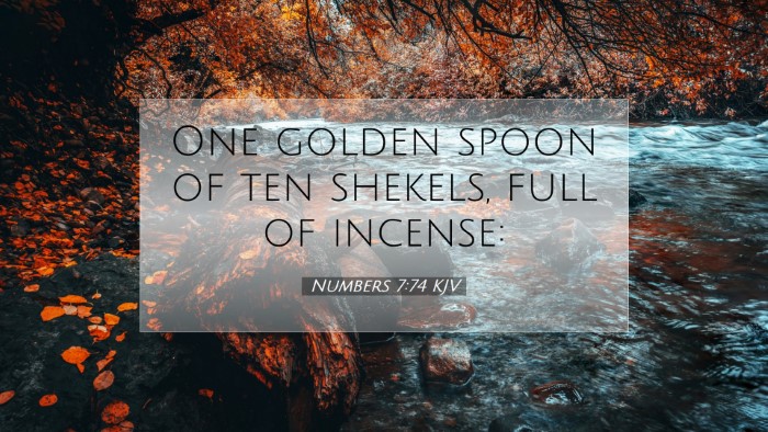 Picture 07 - Numbers 7:74 KJV Desktop Wallpaper - One golden spoon of ten shekels, full of - Desktop Bible Verse Wallpaper