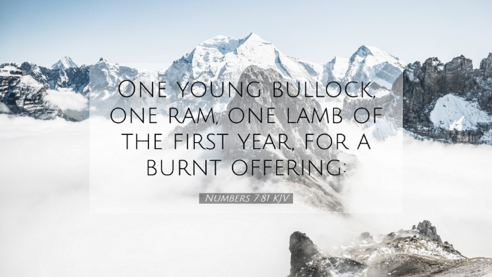 Picture 07 - Numbers 7:81 KJV Desktop Wallpaper - One young bullock, one ram, one lamb of the first - Desktop Bible Verse Wallpaper