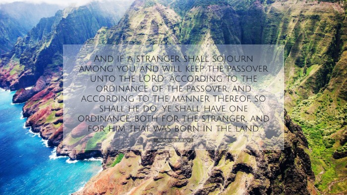 Picture 07 - Numbers 9:14 KJV Desktop Wallpaper - And if a stranger shall sojourn among you, and - Desktop Bible Verse Wallpaper