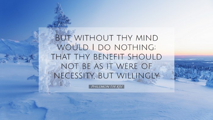 Picture 07 - Philemon 1:14 KJV Desktop Wallpaper - But without thy mind would I do nothing; that thy - Desktop Bible Verse Wallpaper