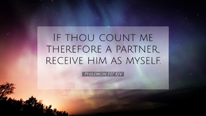 Picture 07 - Philemon 1:17 KJV Desktop Wallpaper - If thou count me therefore a partner, receive him - Desktop Bible Verse Wallpaper
