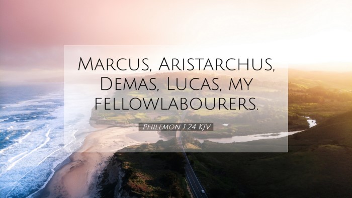 Picture 07 - Philemon 1:24 KJV Desktop Wallpaper - Marcus, Aristarchus, Demas, Lucas, my - Desktop Bible Verse Wallpaper