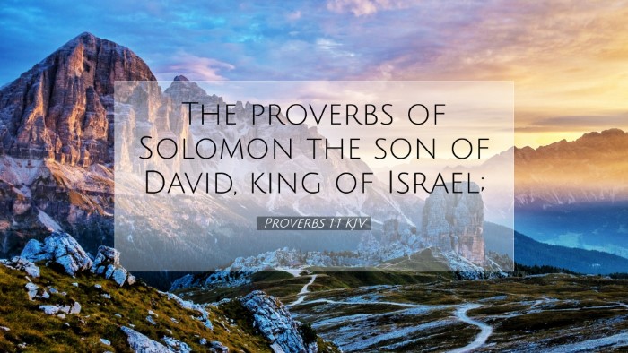 Picture 07 - Proverbs 1:1 KJV Desktop Wallpaper - The proverbs of Solomon the son of David, king of - Desktop Bible Verse Wallpaper