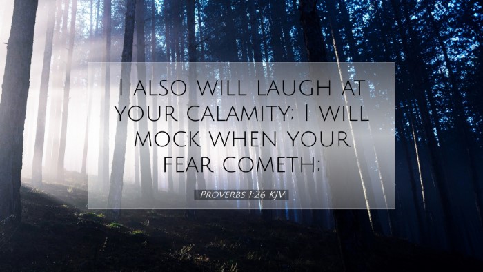 Picture 07 - Proverbs 1:26 KJV Desktop Wallpaper - I also will laugh at your calamity; I will mock - Desktop Bible Verse Wallpaper