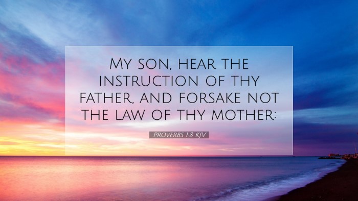 Picture 07 - Proverbs 1:8 KJV Desktop Wallpaper - My son, hear the instruction of thy father, and - Desktop Bible Verse Wallpaper