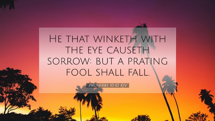 Picture 07 - Proverbs 10:10 KJV Desktop Wallpaper - He that winketh with the eye causeth sorrow: but - Desktop Bible Verse Wallpaper