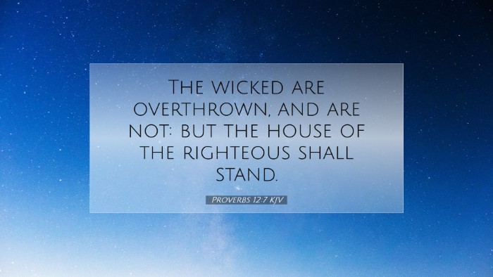 Picture 07 - Proverbs 12:7 KJV Desktop Wallpaper - The wicked are overthrown, and are not: but the - Desktop Bible Verse Wallpaper