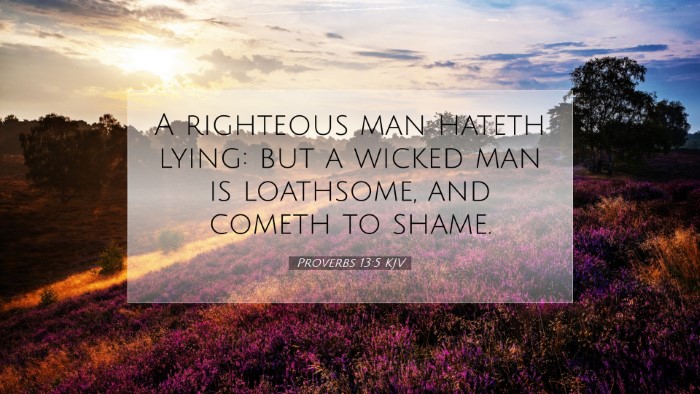 Picture 07 - Proverbs 13:5 KJV Desktop Wallpaper - A righteous man hateth lying: but a wicked man is - Desktop Bible Verse Wallpaper