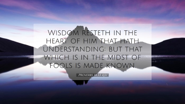 Picture 07 - Proverbs 14:33 KJV Desktop Wallpaper - Wisdom resteth in the heart of him that hath - Desktop Bible Verse Wallpaper