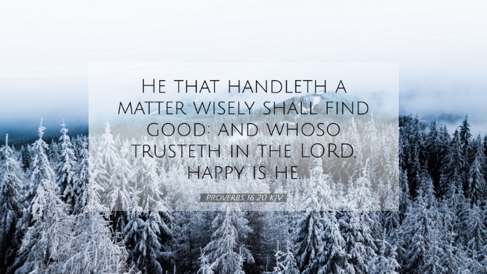 Picture 07 - Proverbs 16:20 KJV Desktop Wallpaper - He that handleth a matter wisely shall find good: - Desktop Bible Verse Wallpaper